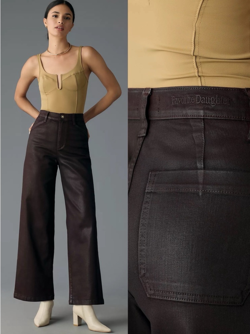 Favorite Daughter • The Mischa Super High Rise Wide Leg Jeans Cape Town coated